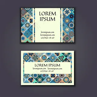 蓝色花朵背景企业名片图片