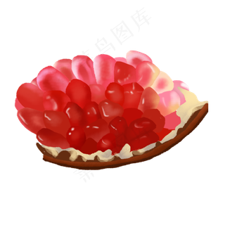 卡通剥开的红石榴水果免抠图卡通剥开的红石榴水果免抠图
