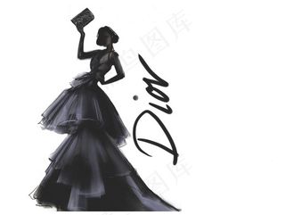 黑色纱裙设计图