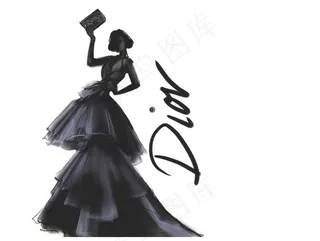 黑色纱裙设计图