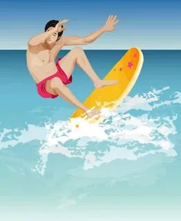 正在滑水的男青年图片