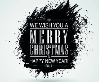 2014圣诞水彩背景矢量01