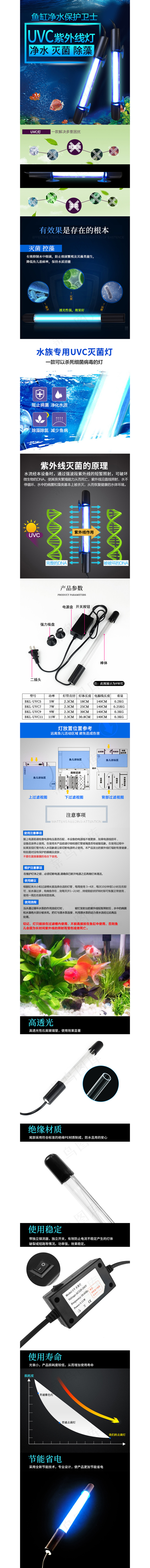 鱼缸uvc净水灯淘宝天猫详情页psd模版下载