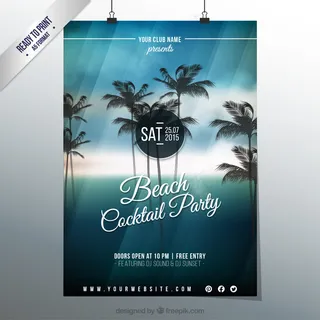 欢乐夏日海滨派对休闲时光旅游海报