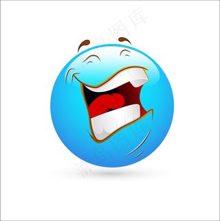 微笑符号面矢量-大声地笑
