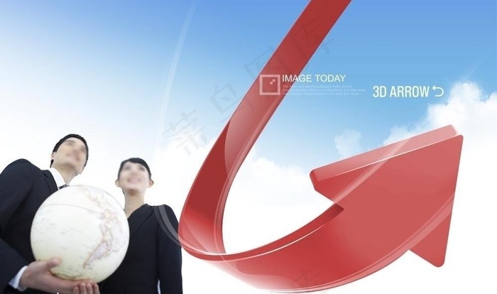 白领手捧地球仪图片