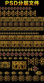 金色经典欧式边框免扣大图