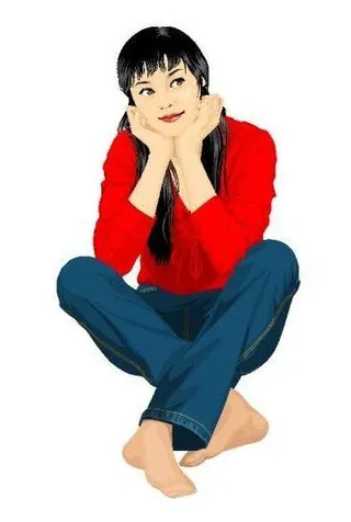 卡通美女矢量图