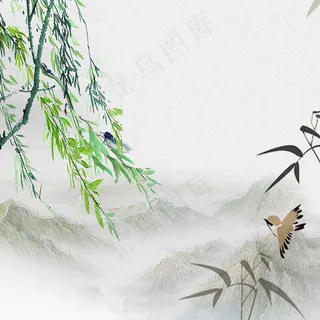 中国风水墨山水淘宝直通车主图背景