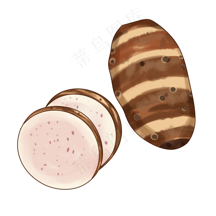 中秋芋头手绘插画