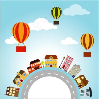 扁平 城市矢量素材