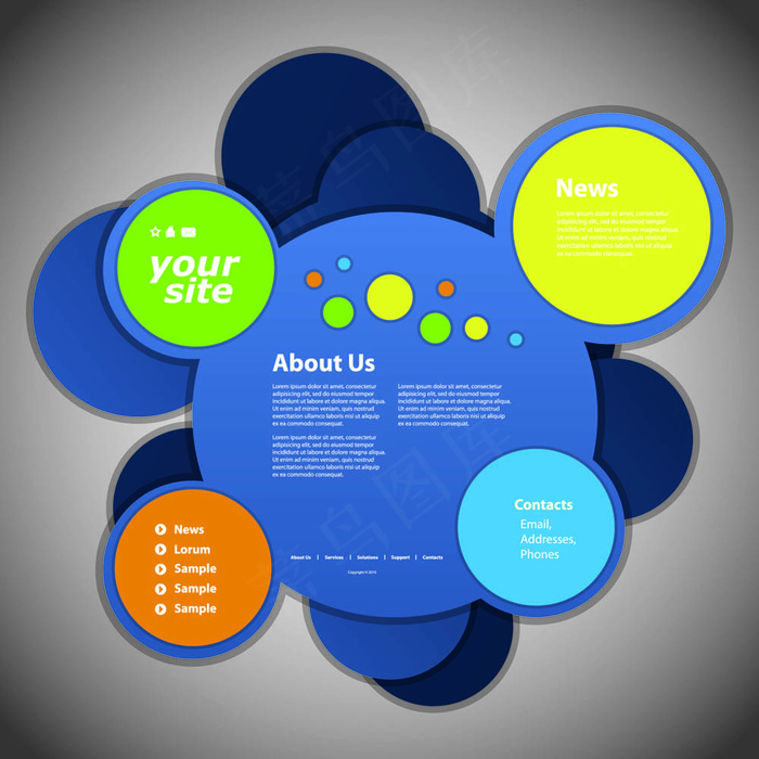 矢量圆形网页模板04矢量