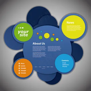 矢量圆形网页模板04矢量
