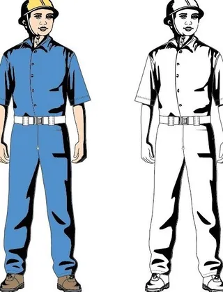 工人标准着装矢量图
