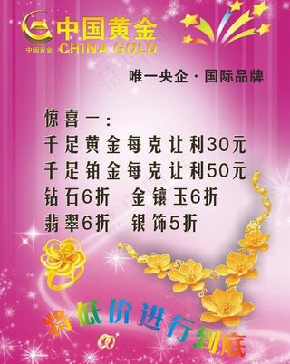 中国黄金 宣传 海报图片