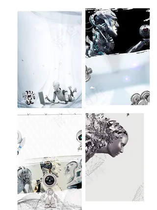 科技引领未来海报背景元素