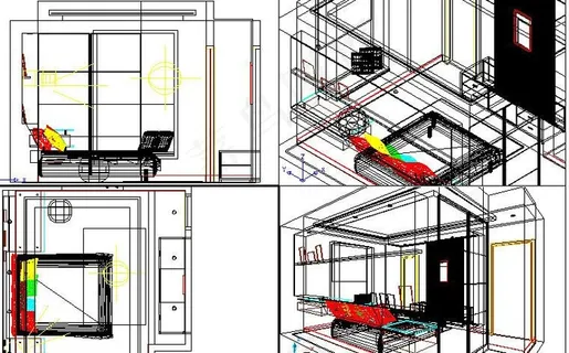 卧室客房CAD模型