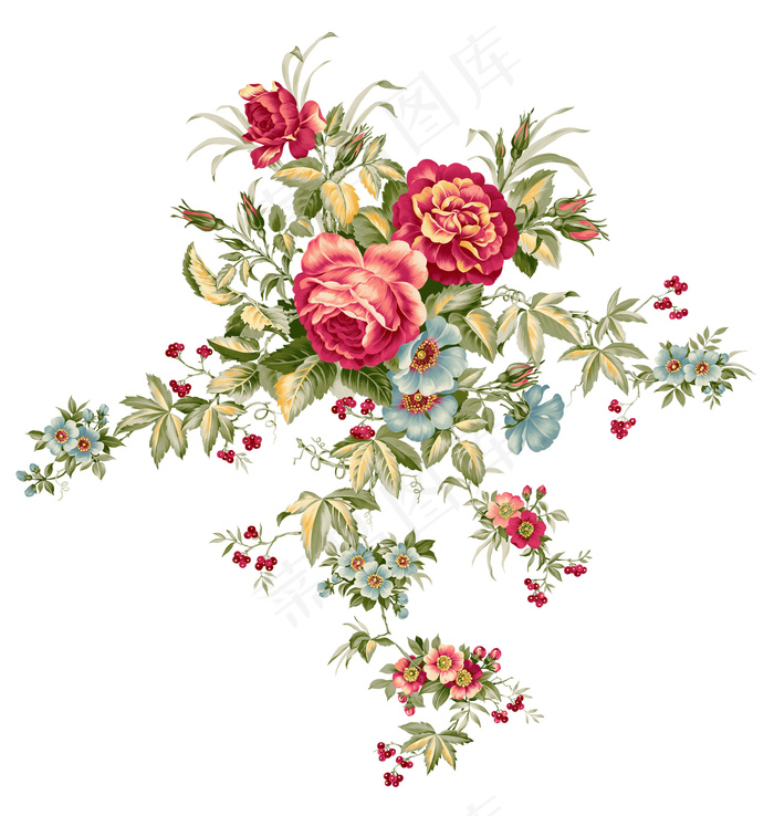 水彩花卉图案装饰艺术(469X293(DPI:72))psd模版下载