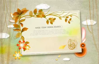 高清绿色概念书信草树素材