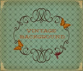 老式插画矢量与花的框架和春天的花朵