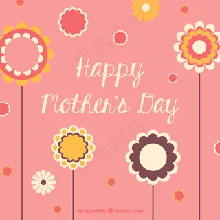 母亲节鲜花打印卡