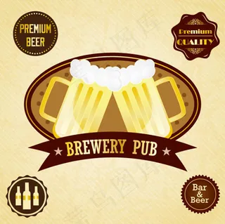啤酒标签矢量素材