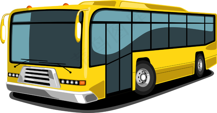 侧视图的公共交通巴士的橙色和白色的...