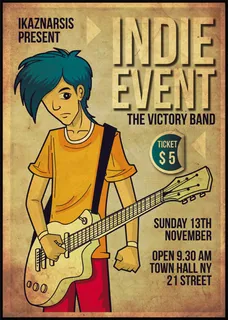 手绘卡通人物宣传海报素材免费下载