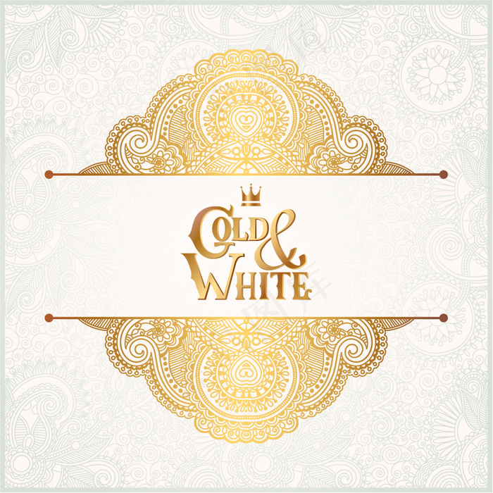 金色蕾丝花纹背景矢量