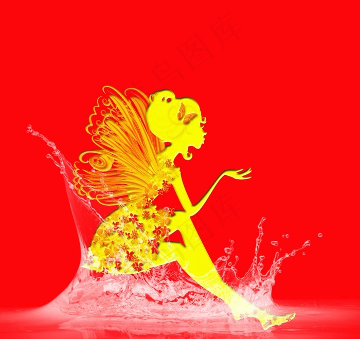 水中仙女 水素材图片psd模版下载