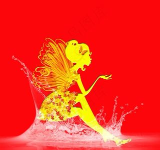 水中仙女 水素材图片