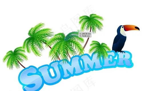 夏季大嘴鸟椰树图片