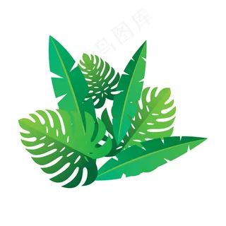 手绘水彩植物叶子