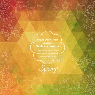 几何三角形带标签的春天主题