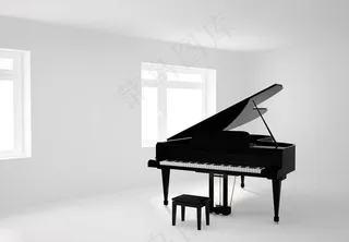 钢琴高清黑色高贵图片