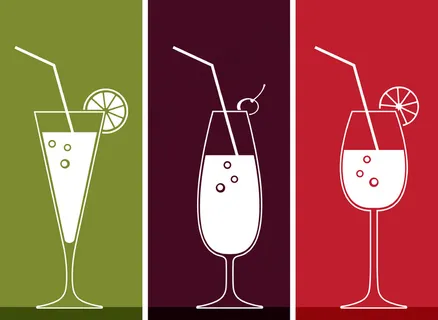 饮料杯线稿—矢量素材