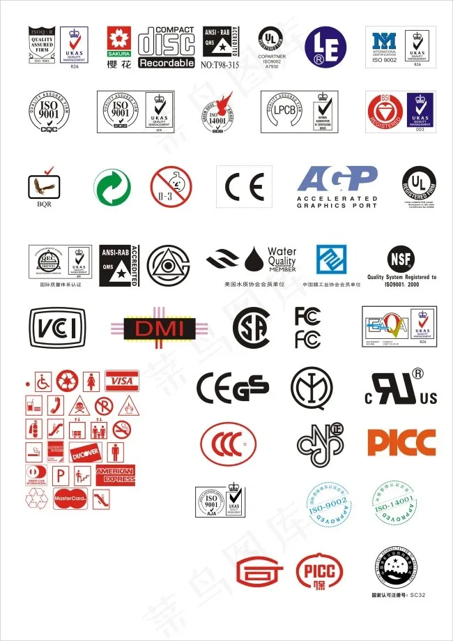 各类认证标志cdr矢量模版下载