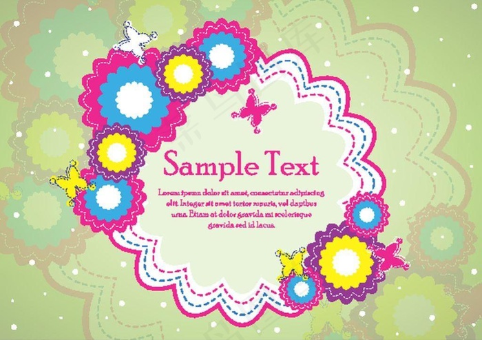 抽象花纹花边矢量图素材