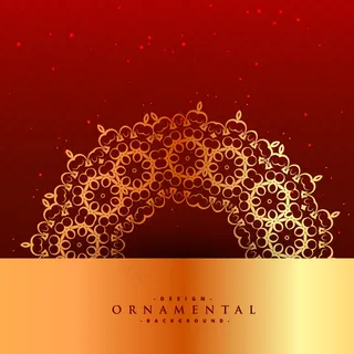 红底金色点缀图片