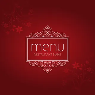 红色优雅餐厅菜单