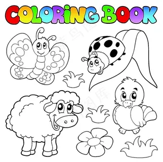 卡通昆虫与动物简笔画