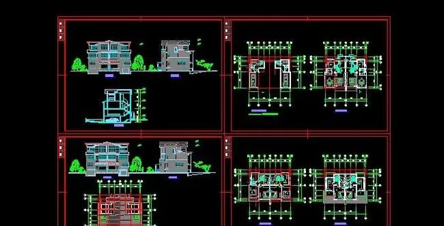 某市郊区大型豪华别墅设计图纸15x...