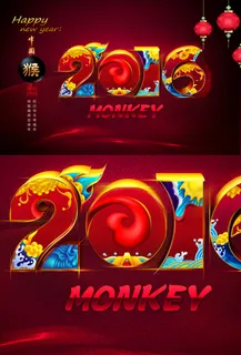 2016猴年迎新年背景