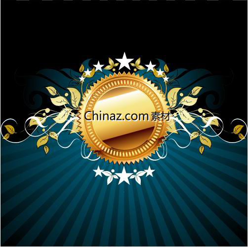 金色花纹齿轮矢量素材eps,ai矢量模版下载