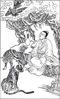 中国风古人物生活线稿插画144