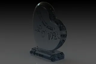 为金齿奖奖杯水晶心（2012）