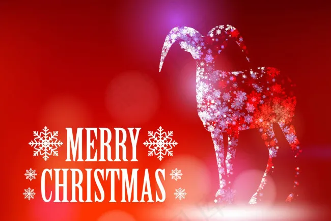 圣诞节梦幻闪亮麋鹿ai矢量模版下载