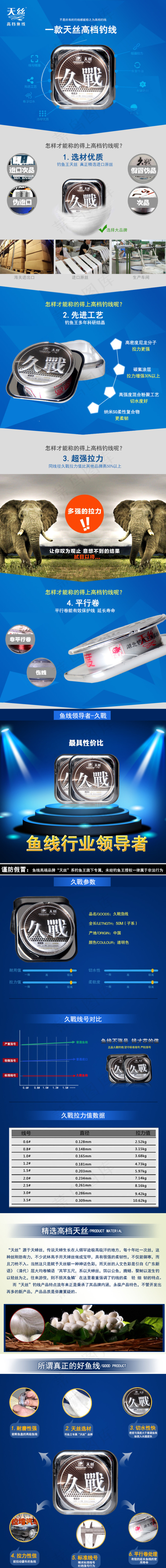 天丝钓鱼鱼线详情页