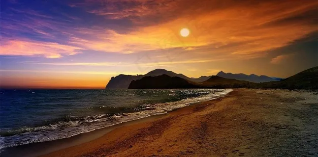 克里米亚 海滩 夕阳 美景图片 克里米亚 海滩 夕阳 美景图片