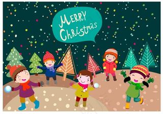 可爱扁平孩子插画